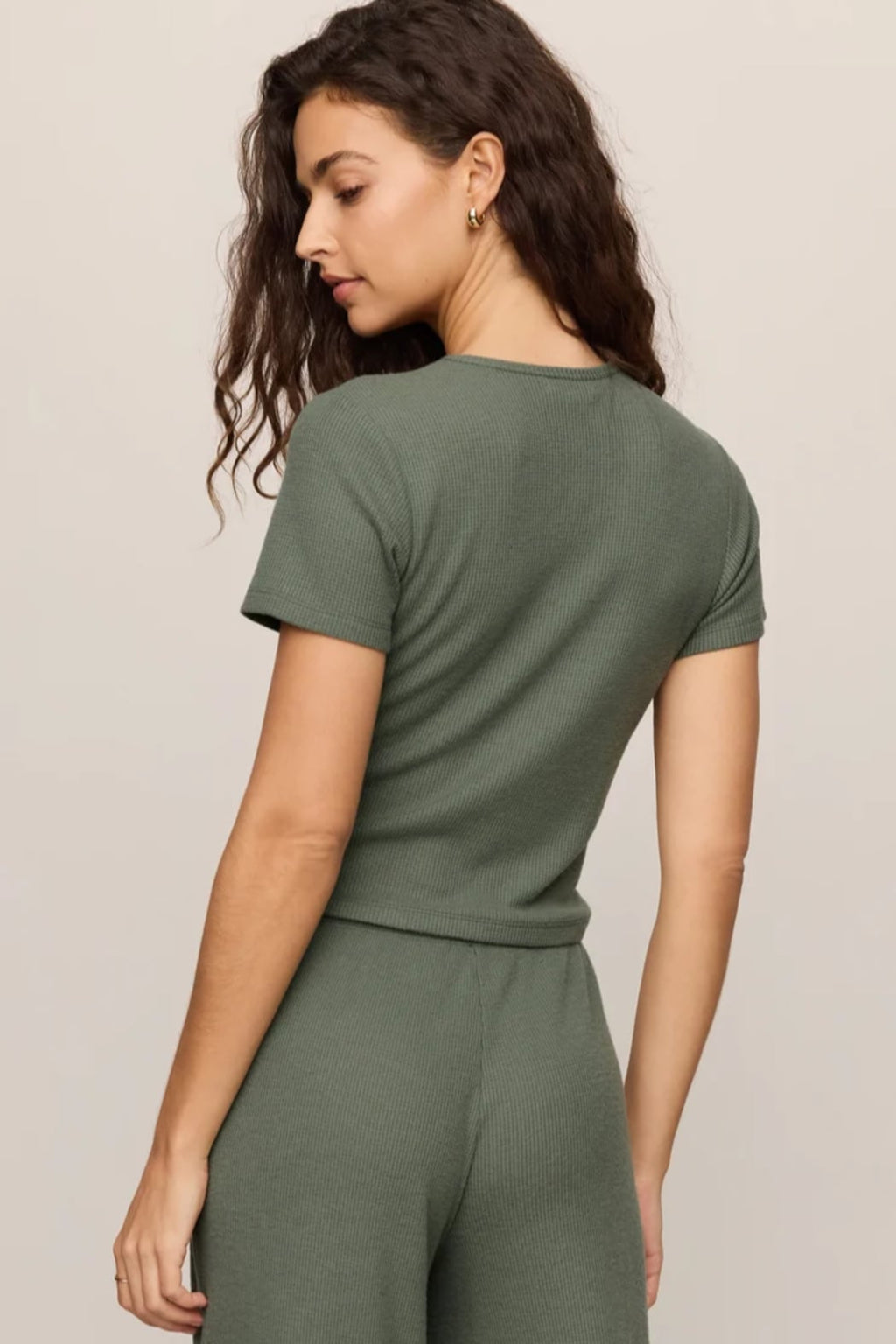 Z Supply Lounge Waffle Tee in Monstera