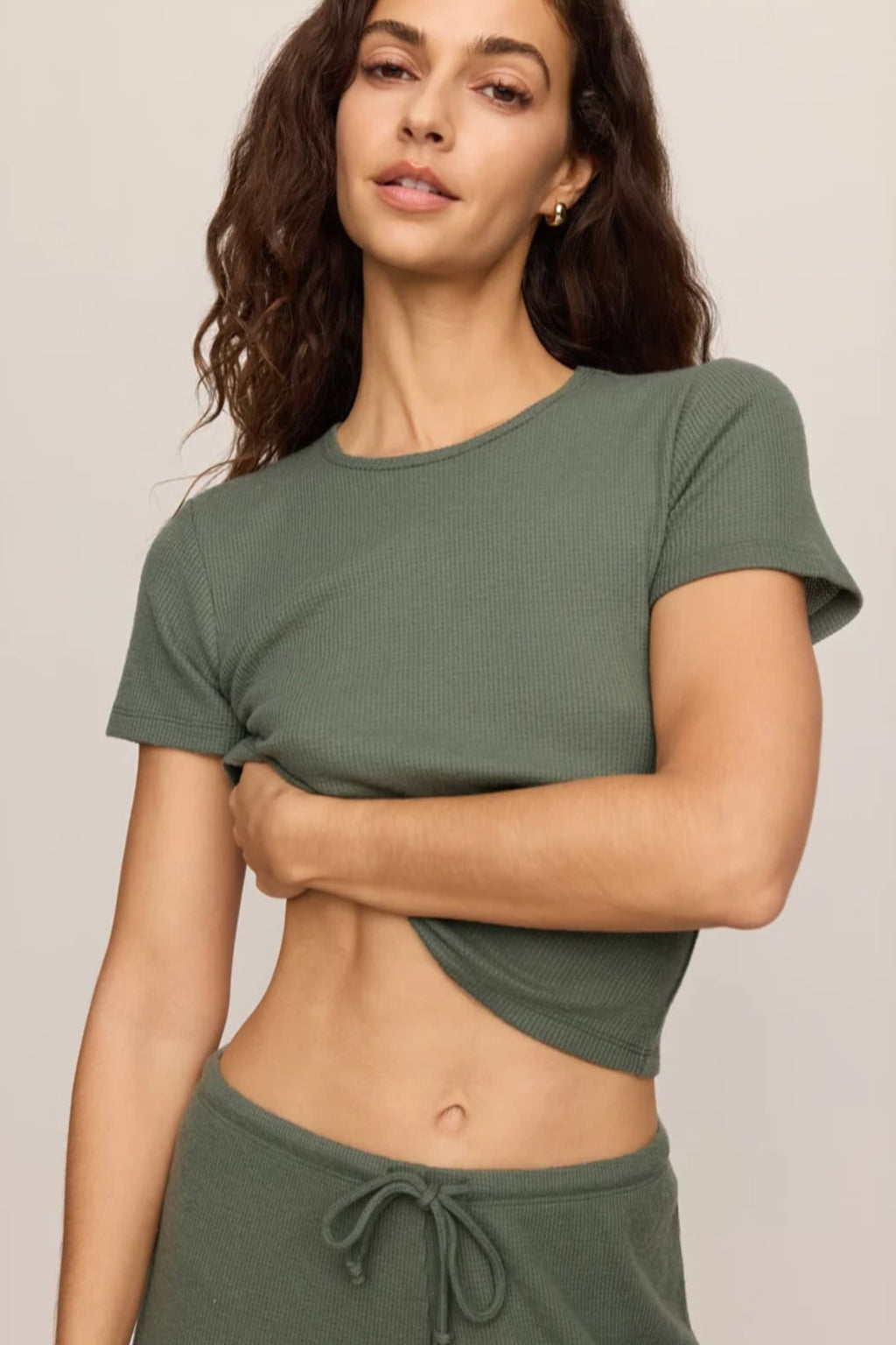 Z Supply Lounge Waffle Tee in Monstera